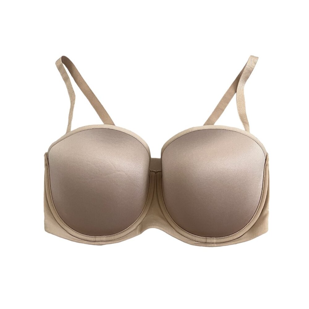 ThirdLove Classic T Shirt Bra Strapless, Taupe, 34E, Removable Straps
